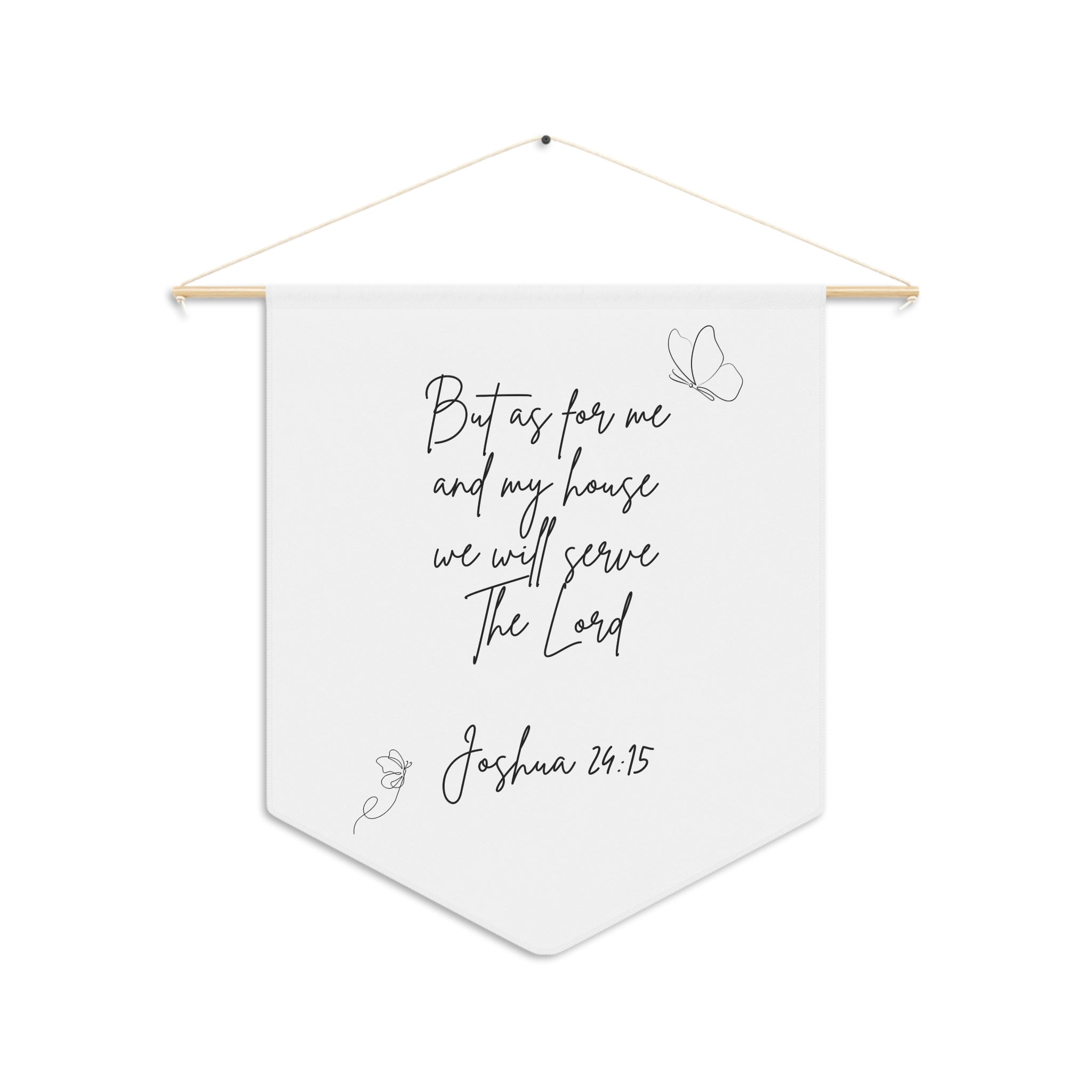 Inspirational Wall Pennant, Joshua 24:15 Decor, Faith Home Decor, Christian Wall Hanging, Bible Verse Banner, Gift for Housewarming