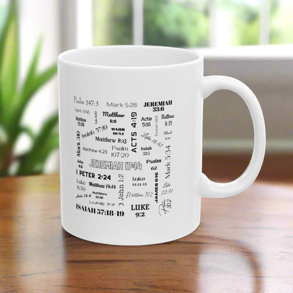 Healing Bible Verses Coffee Mug, 11 oz