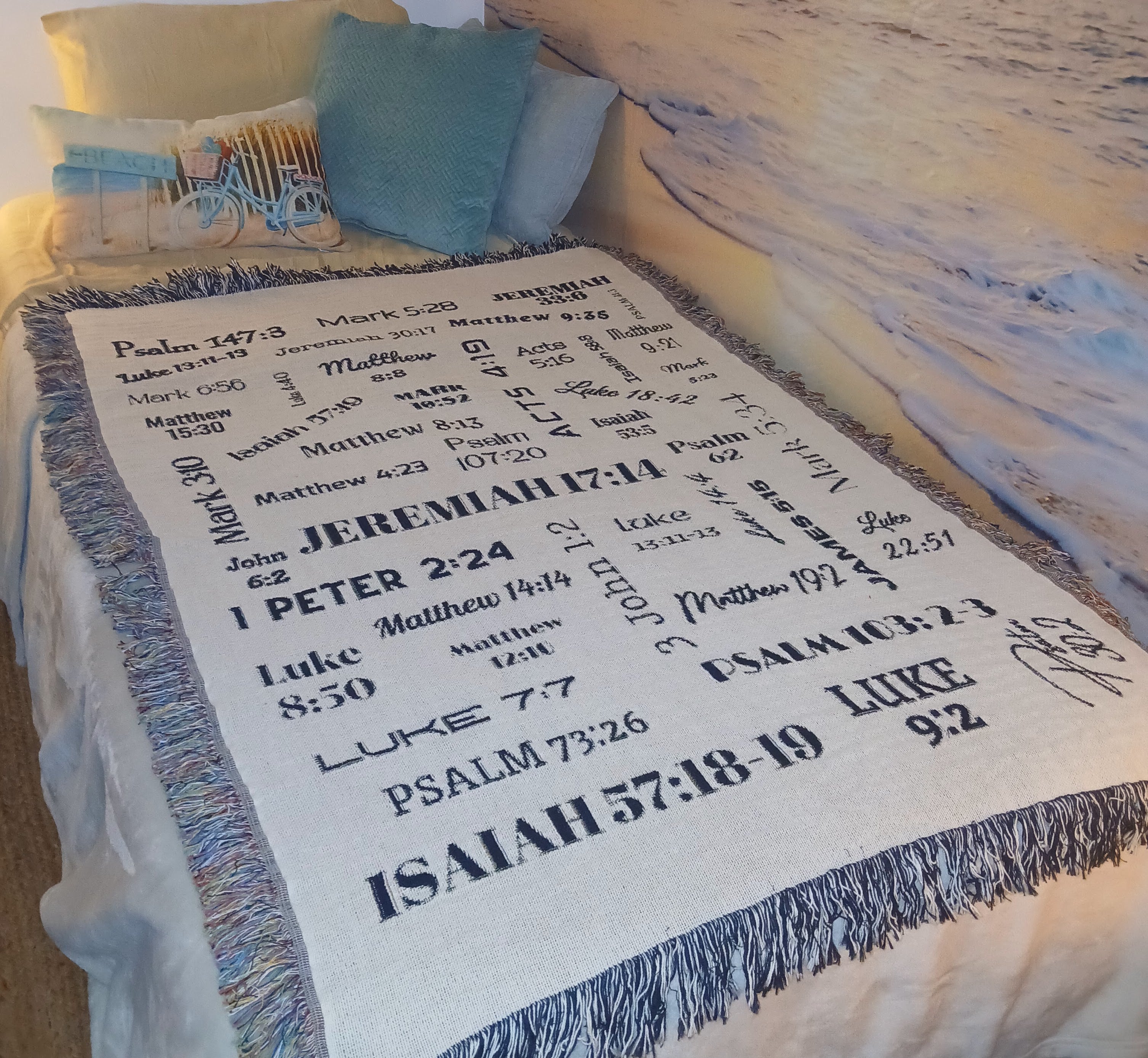 Healing Bible Verses Blanket - 100% Cotton