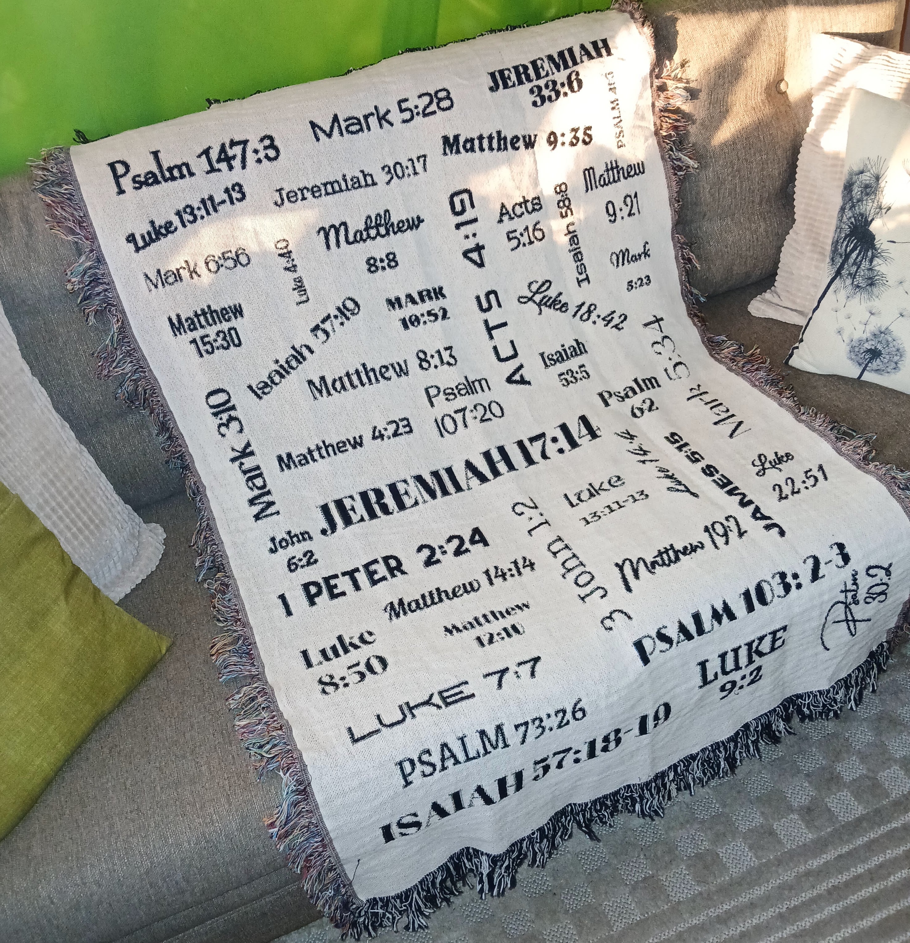 Healing Bible Verses Blanket - 100% Cotton